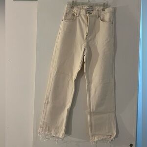 Zara cream mom jeans